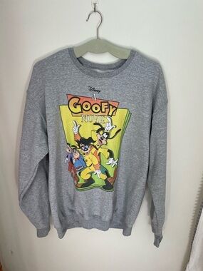 Disney Goofy Movie Graphic Crewneck Sweatshirt - Gray